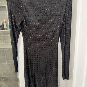 Windsor Black Long Sleeve Studded Dress